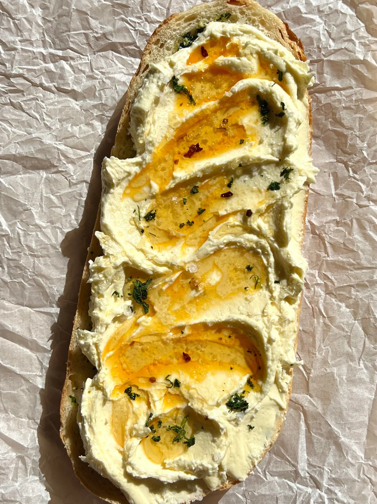 Whipped Brie Garlic Bread